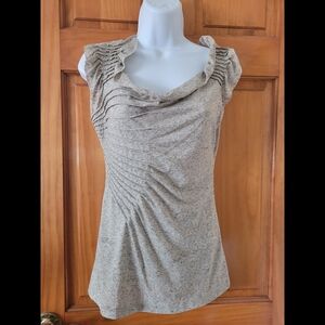 My Michelle Women's Ruffled Beige Top